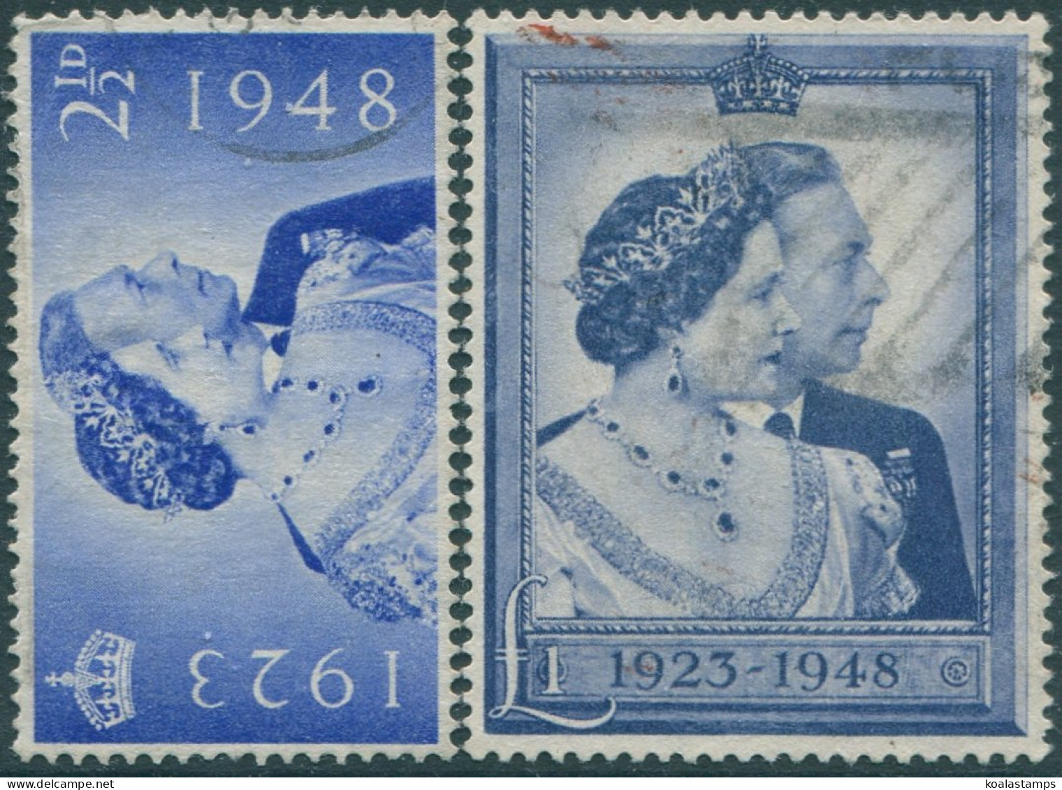 Great Britain 1948 SG493-494 KGVI Silver Wedding Set FU (amd) - Ohne Zuordnung
