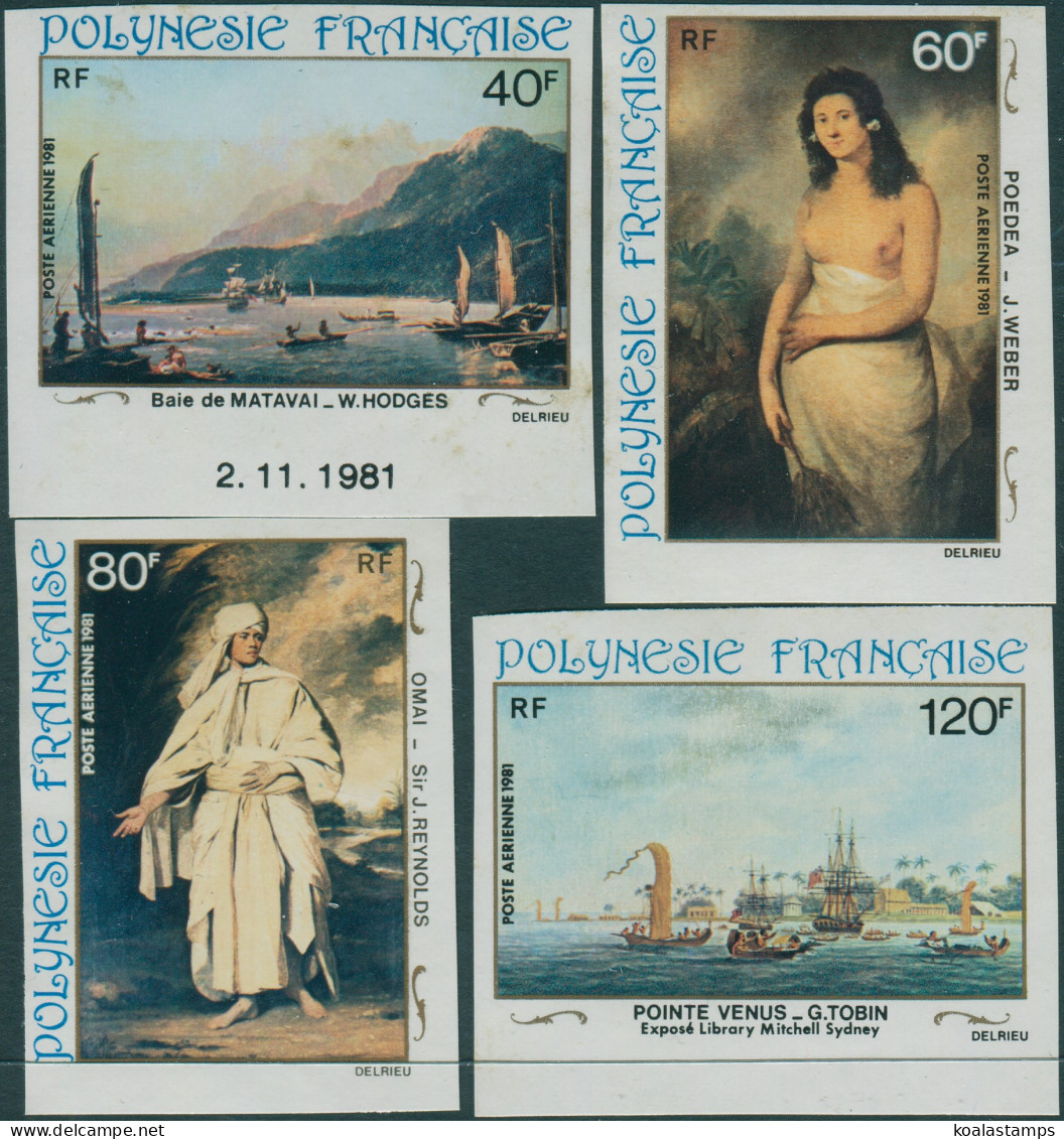French Polynesia 1981 Sc#C187-C190,SG356-359 Paintings Set Imperf MNH - Altri & Non Classificati