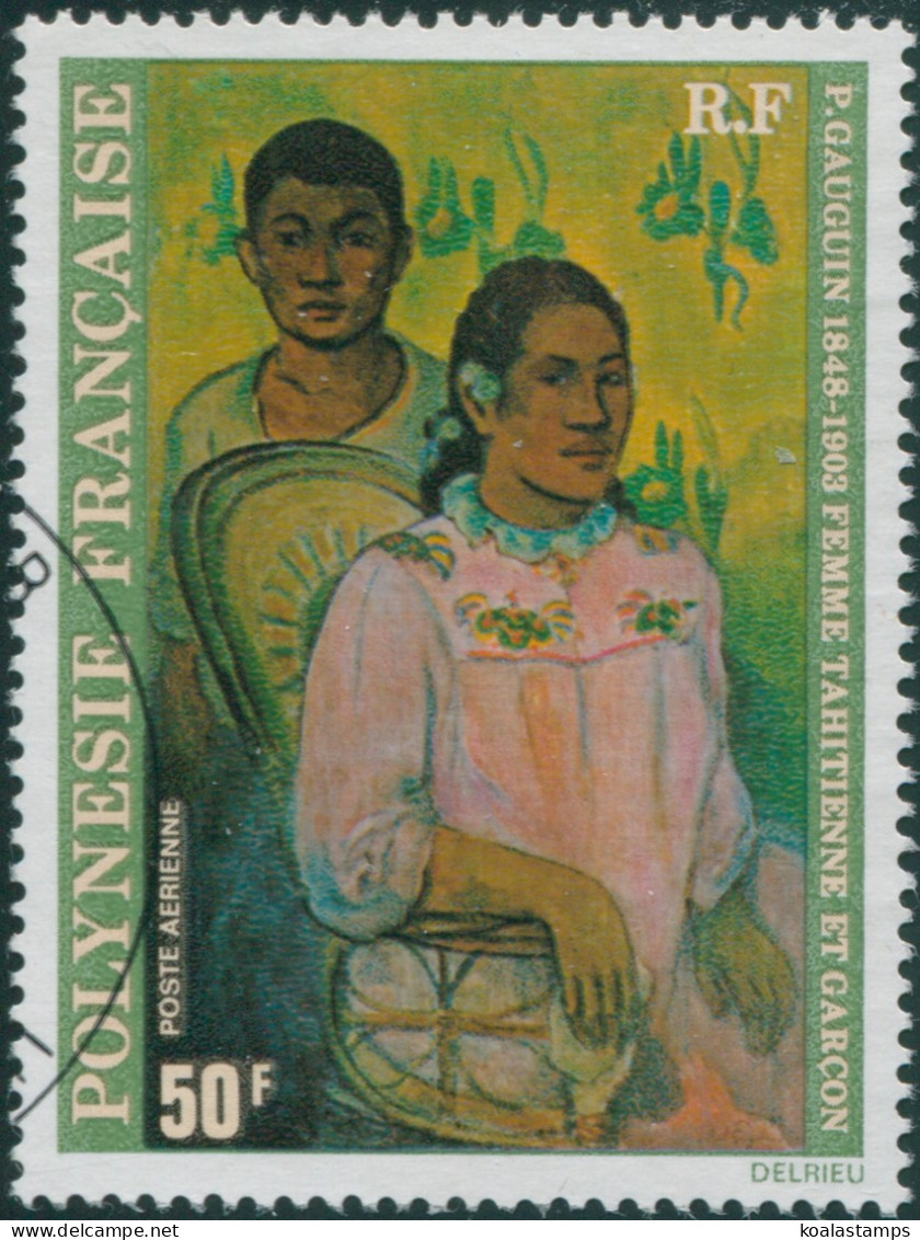 French Polynesia 1978 Sc#C159,SG271 50f Tahitian Woman And Boy Painting FU - Other & Unclassified