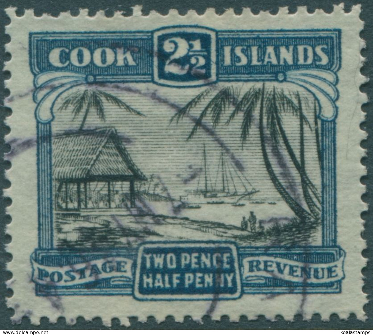Cook Islands 1932 SG102 2½d Natives Working Cargo No Wmk P13 FU - Cook Islands