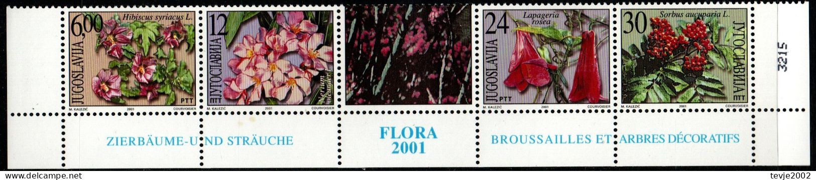 Jugoslawien 2001 - Mi.Nr. 3027 - 3030 - Postfrisch MNH - Bäume Sträucher Trees - Bomen