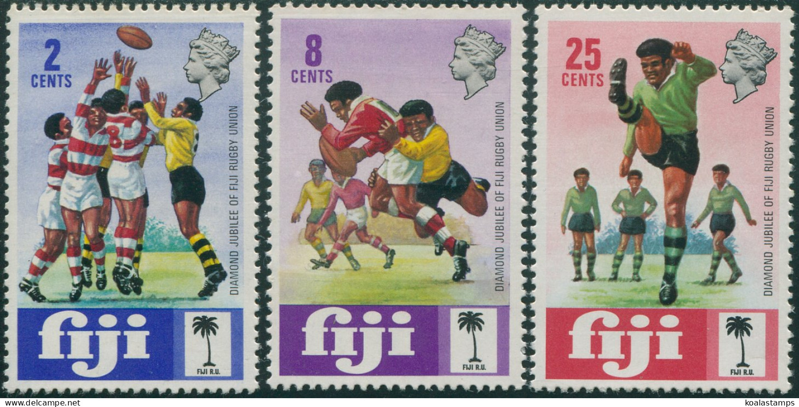 Fiji 1973 SG478-480 Rugby Union Set MLH - Fiji (1970-...)