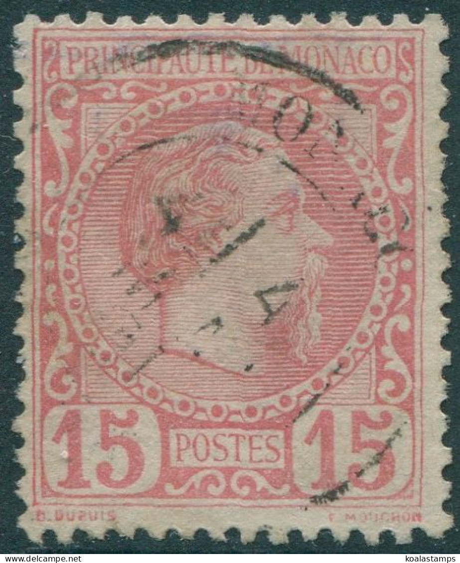 Monaco 1885 SG5 15c Red Prince Charles III FU - Andere & Zonder Classificatie