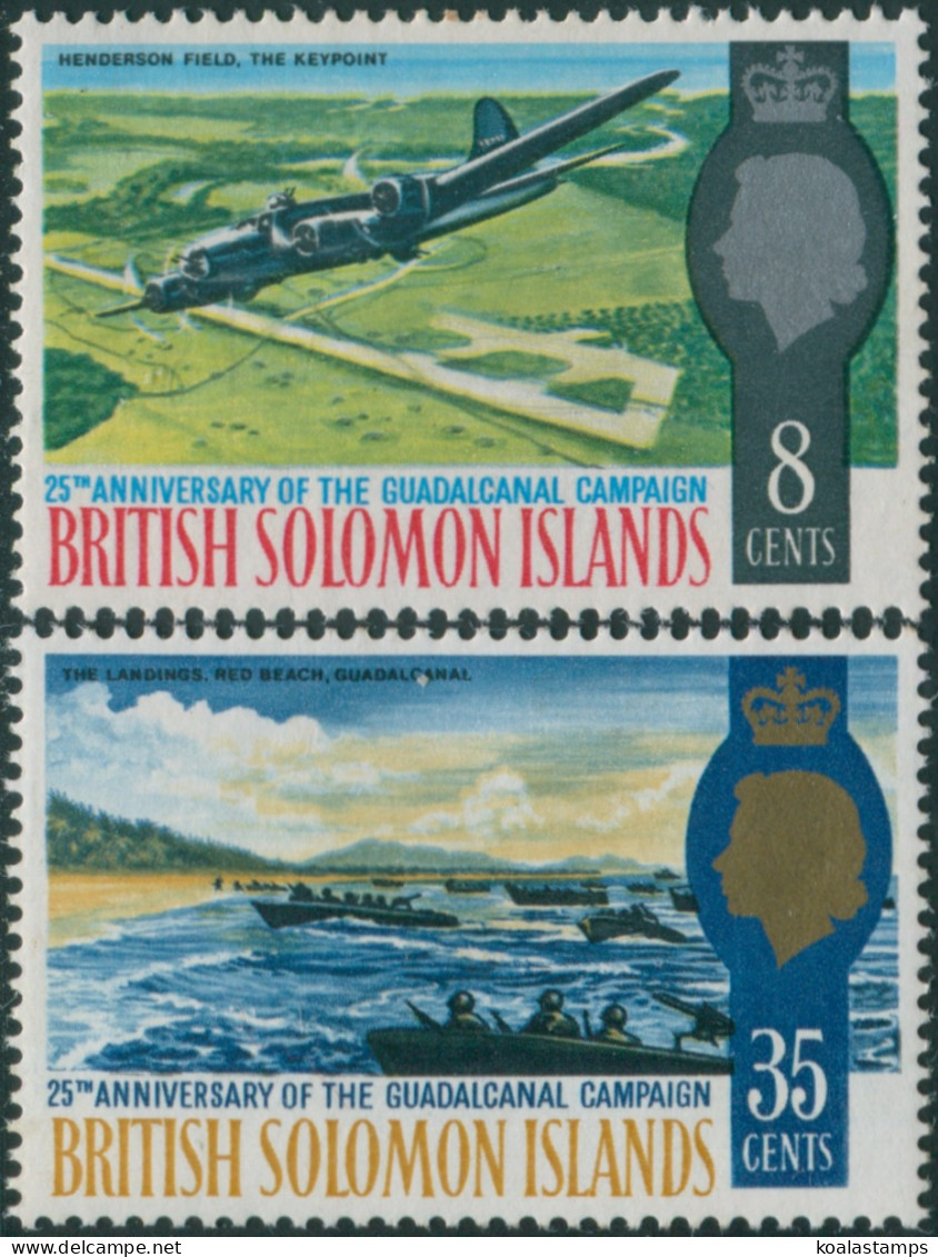 Solomon Islands 1967 SG160-161 Guadalcanal Campaign Set MLH - Solomoneilanden (1978-...)