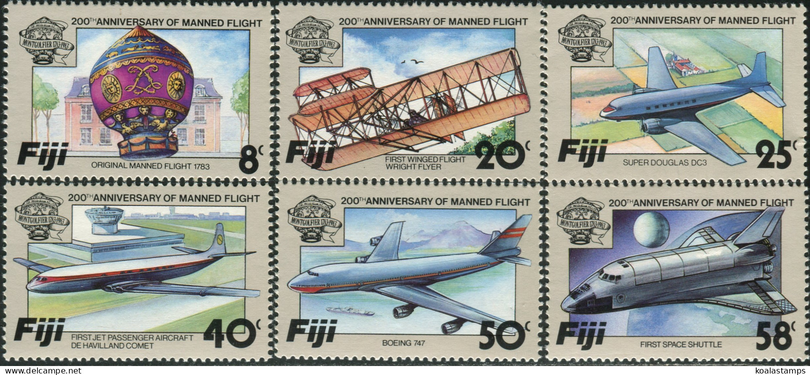 Fiji 1983 SG659-664 Manned Flight Set MNH - Fiji (1970-...)