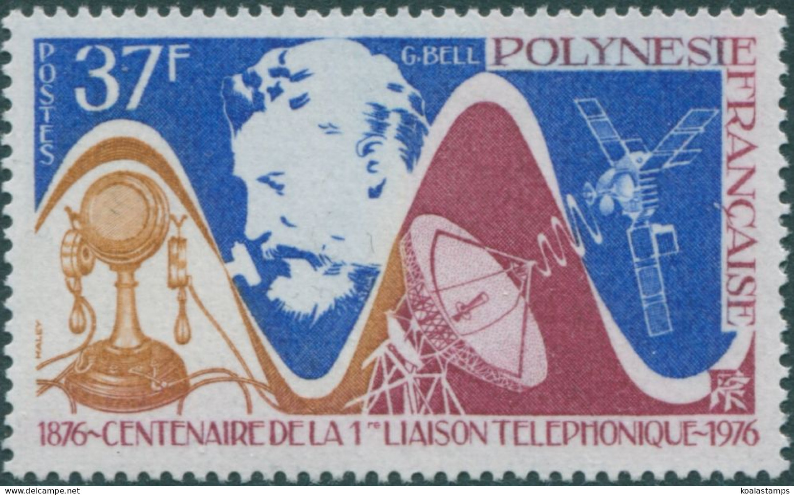 French Polynesia 1976 SG225 37f Telephone MNH - Andere & Zonder Classificatie