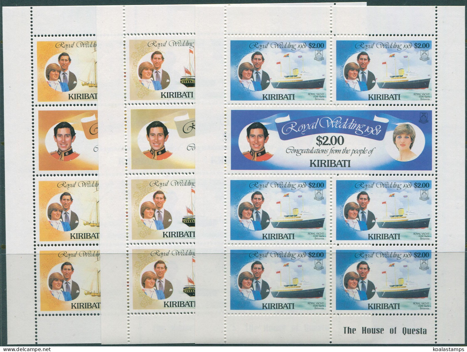 Kiribati 1981 SG149-153 Royal Wedding Set Sheetlets MNH - Kiribati (1979-...)