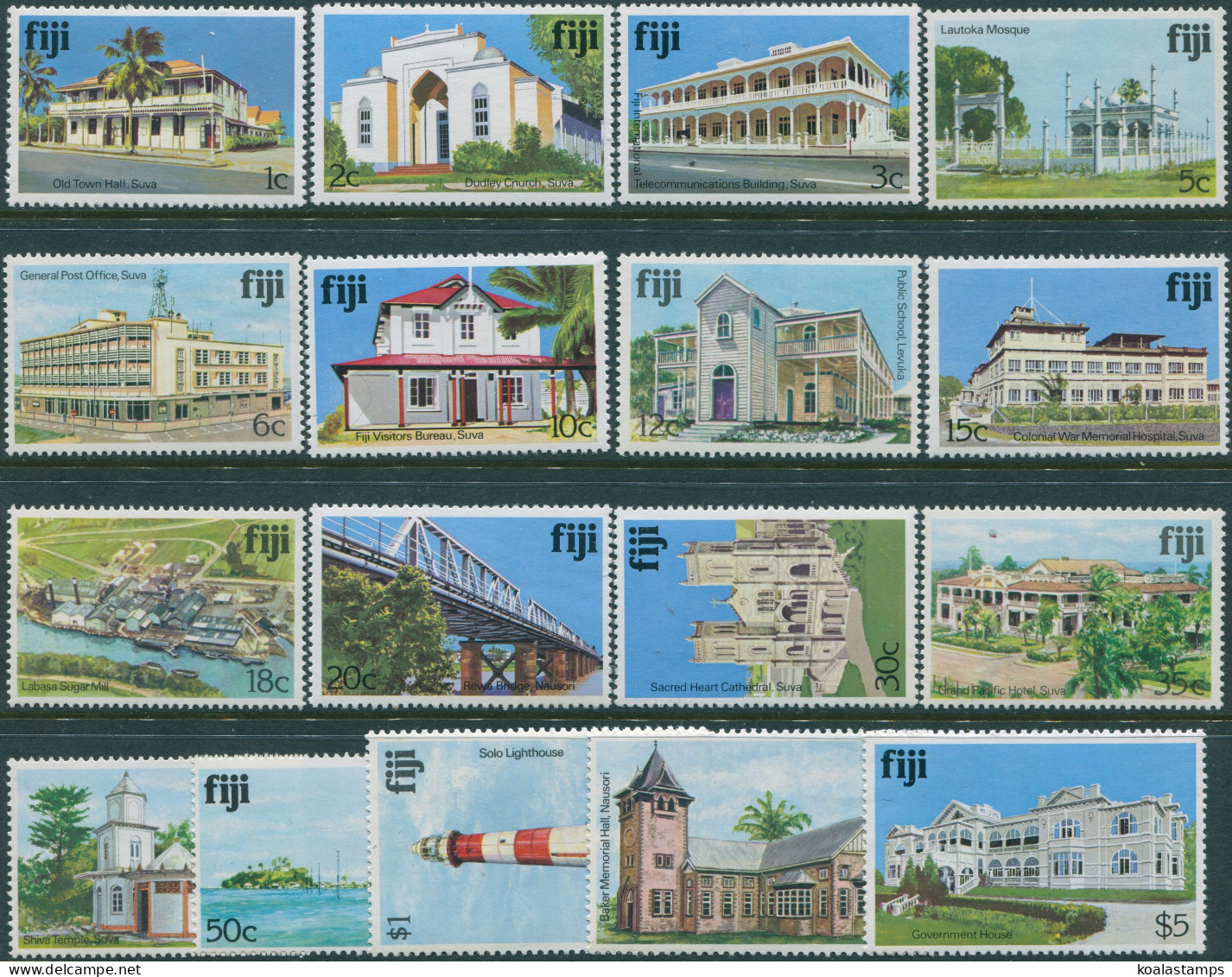 Fiji 1979 SG580A-595cA Architecture Set MNH - Fidji (1970-...)