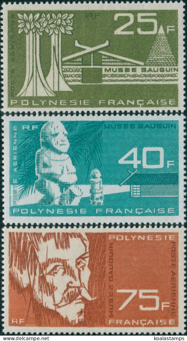 French Polynesia 1965 Sc#C34-C36,SG45-47 Gauguin Museum Set MLH - Other & Unclassified