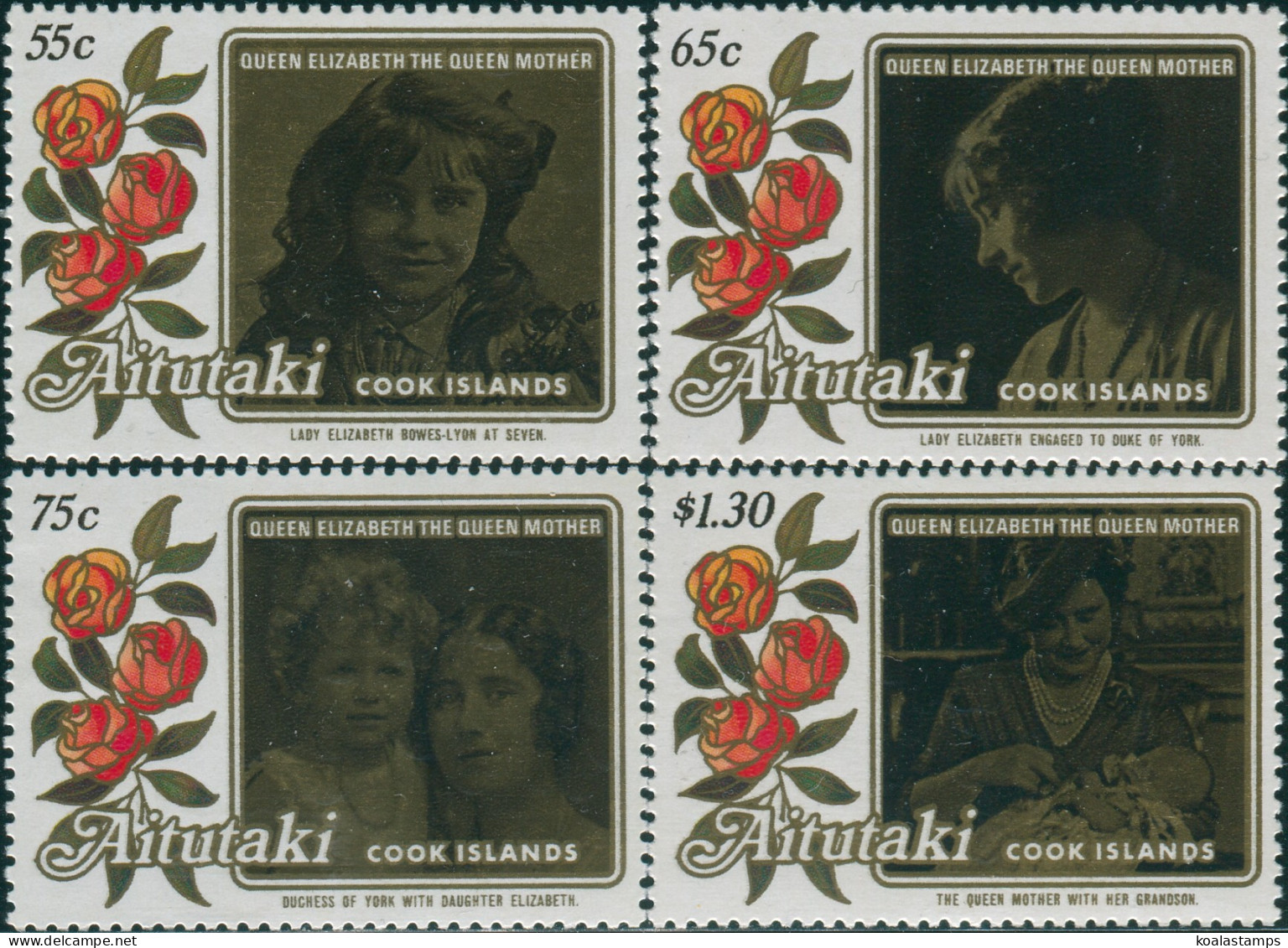 Aitutaki 1985 SG523-526 Queen Mother Set MNH - Cookinseln