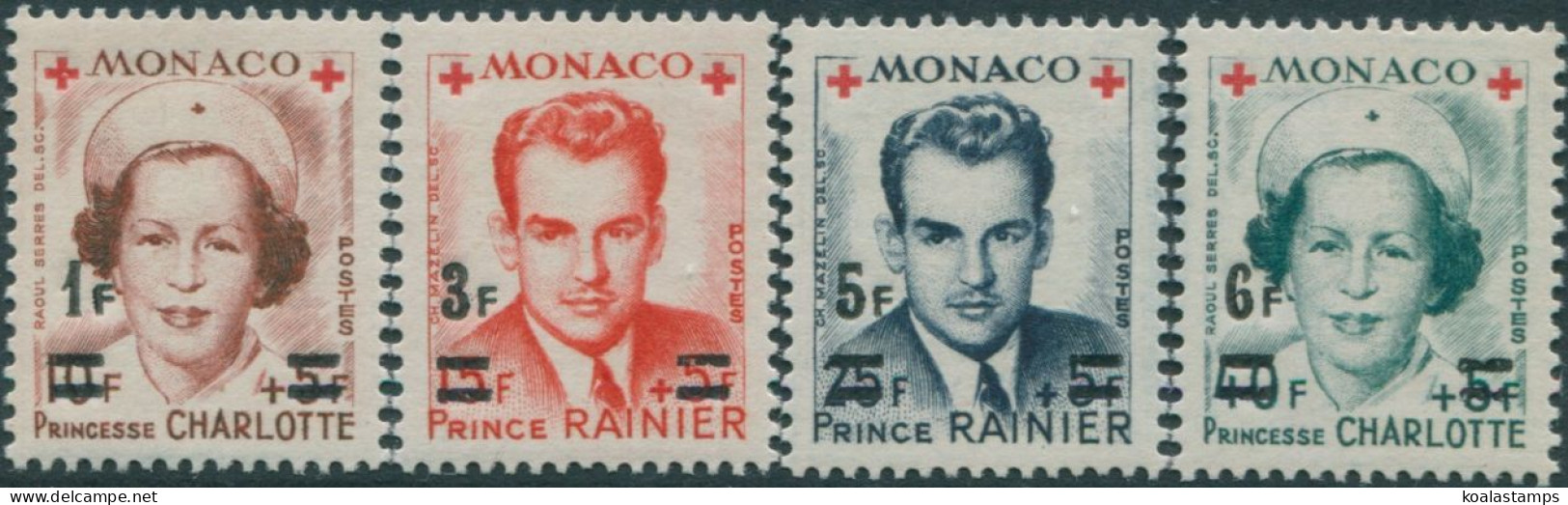 Monaco 1951 SG458 Red Cross Ovpts Singles MLH - Otros & Sin Clasificación