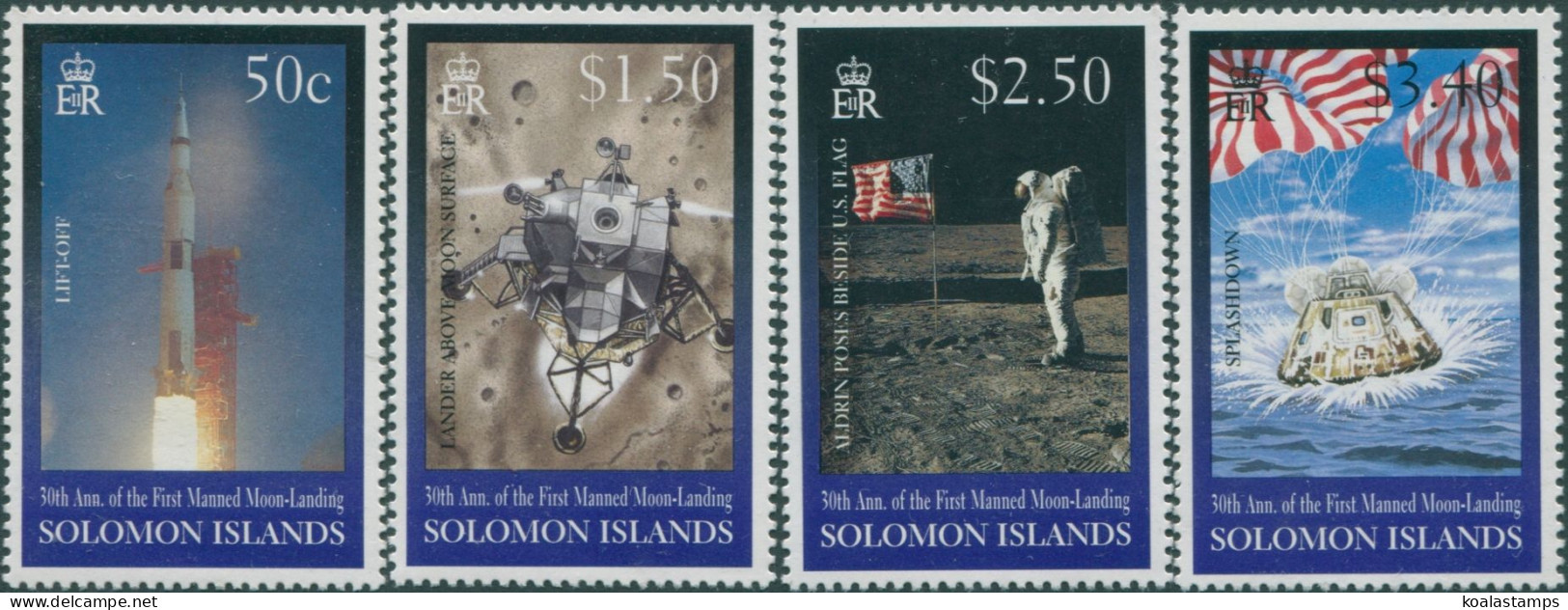Solomon Islands 1999 SG936-939 Moon Landing Set MNH - Islas Salomón (1978-...)