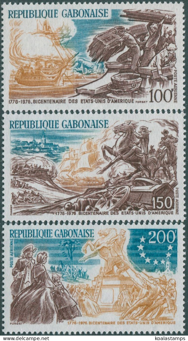 Gabon 1976 SG578-580 American Revolution Set MNH - Gabón (1960-...)