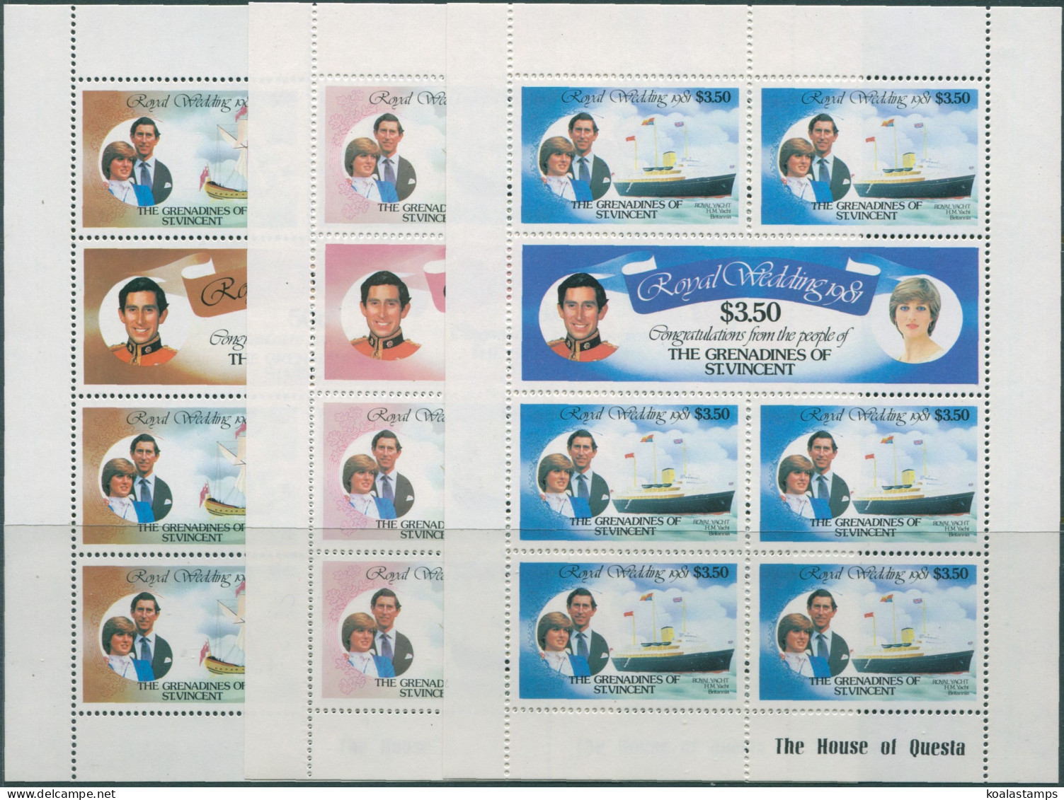 Grenadines Of St Vincent 1981 SG195-200 Royal Wedding Sheets MNH - St.Vincent Und Die Grenadinen