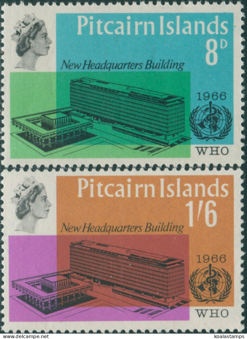 Pitcairn Islands 1966 SG59-60 WHO Building Set MNH - Pitcairneilanden