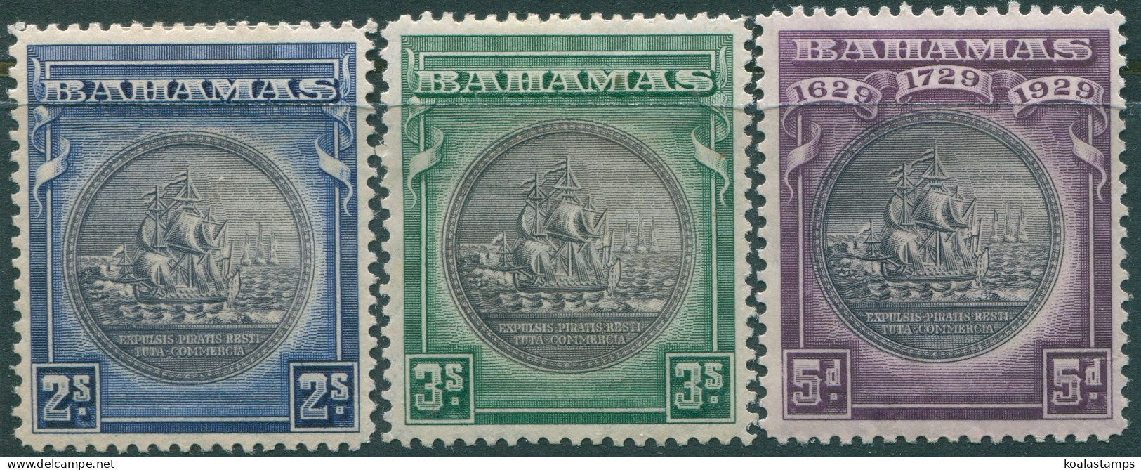 Bahamas 1930 SG128-130 Colony Seal (3) MH - Bahamas (1973-...)