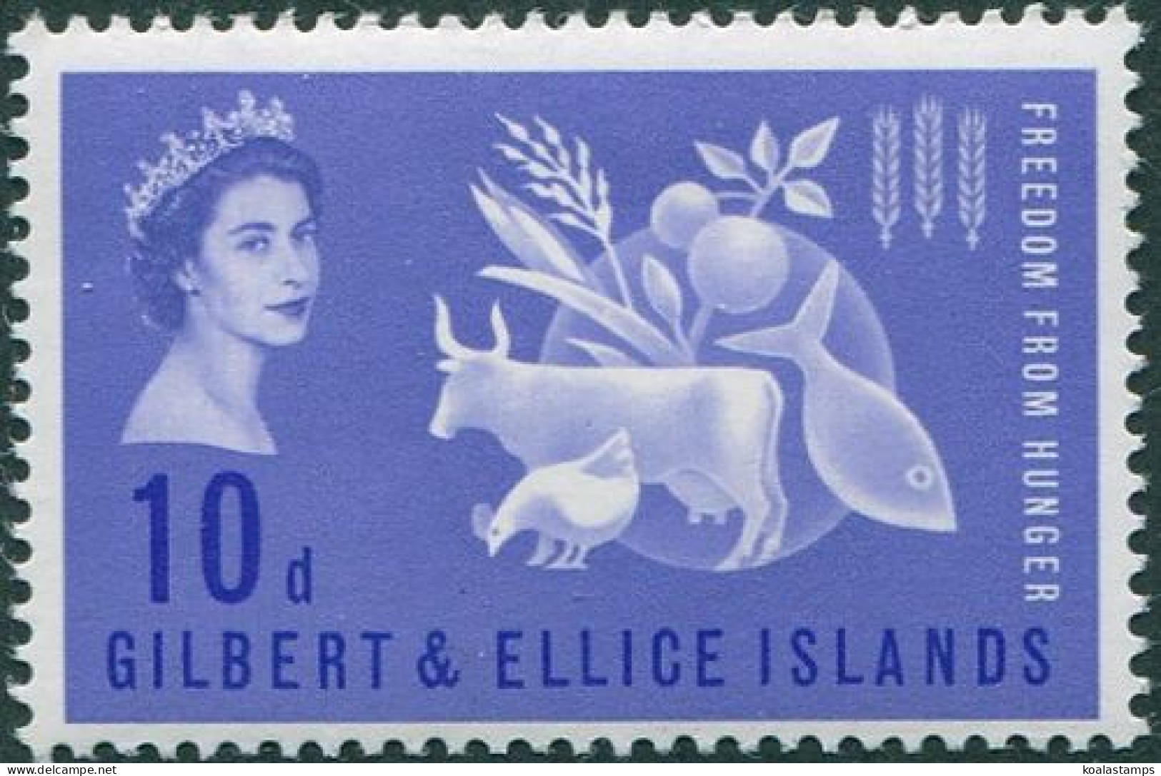 Gilbert & Ellice Islands 1963 SG79 10d Freedom From Hunger MLH - Îles Gilbert Et Ellice (...-1979)