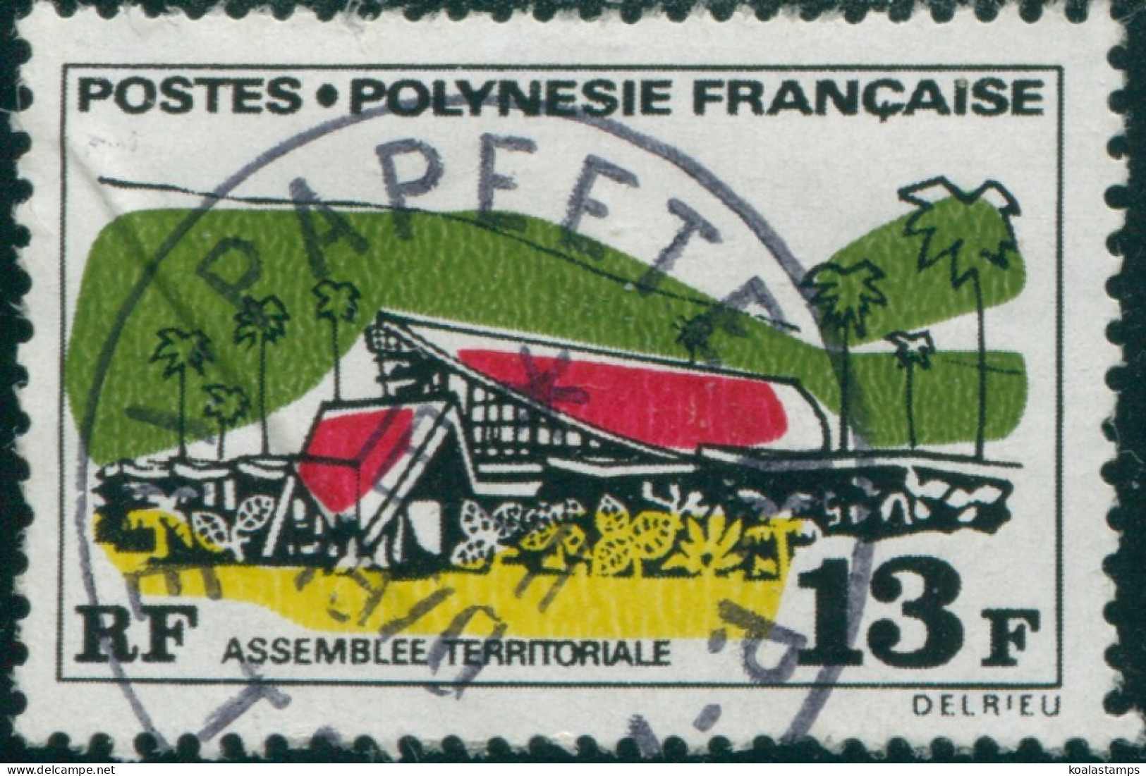 French Polynesia 1969 Sc#253,SG104 13f Territorial Assembly Building FU - Otros & Sin Clasificación