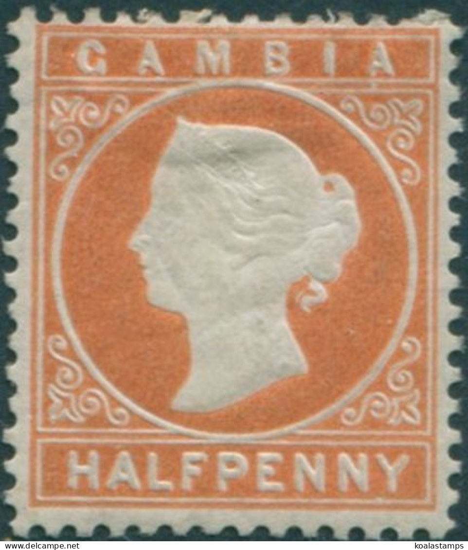 Gambia 1886 SG11B ½d Orange QV MH - Gambia (1965-...)
