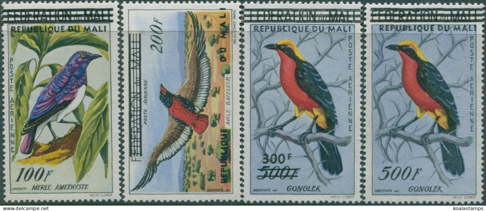 Mali 1960 SG17-20 Birds REPUBLIQUE DU MALI Ovpts MNH - Mali (1959-...)