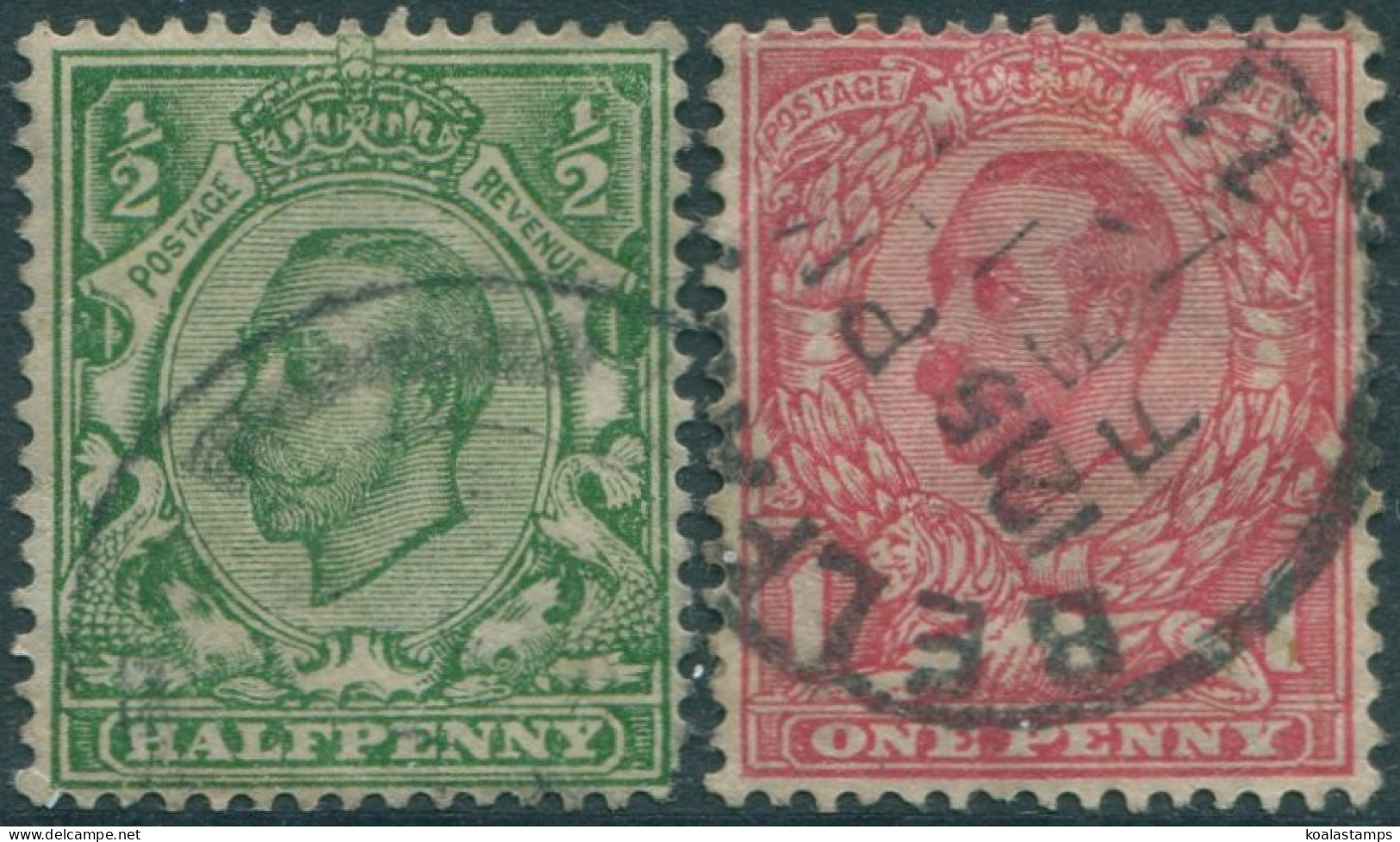 Great Britain 1912 SG340-341 KGV Set Of 2 #3 FU (amd) - Unclassified