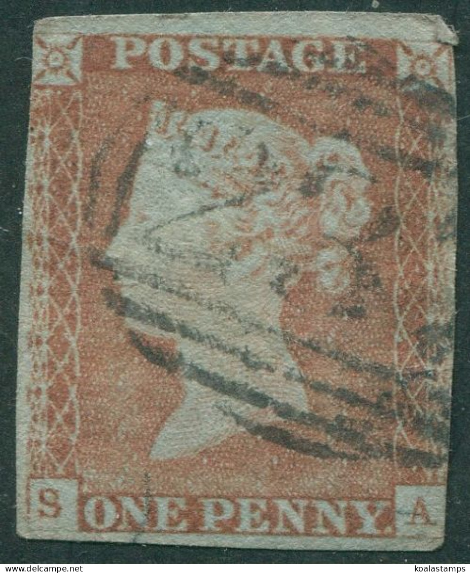 Great Britain 1841 SG9 1d Pale Red-brown QV Blued Paper **SA Imperf FU - Non Classificati