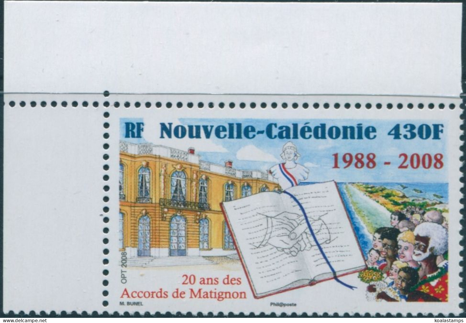 New Caledonia 2008 SG1444 430f Matignon Accords MNH - Other & Unclassified