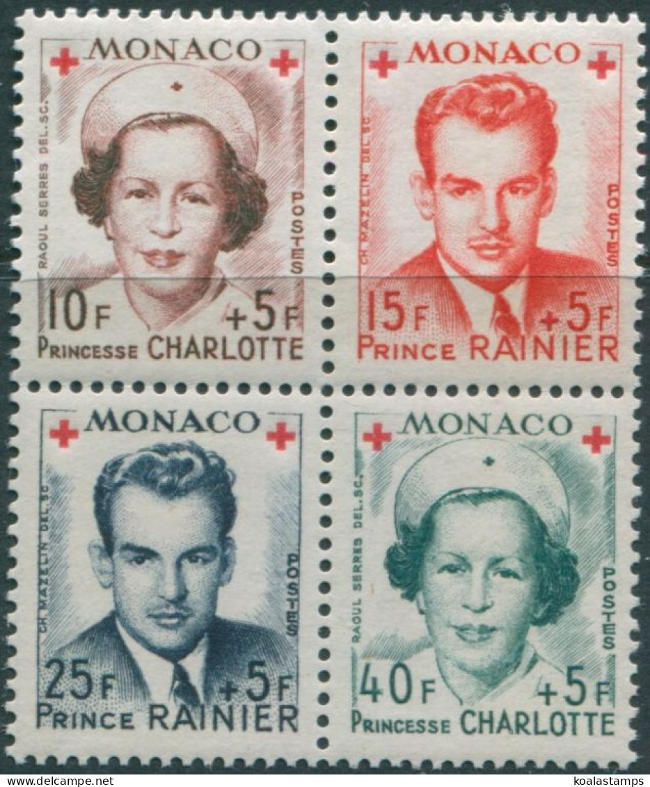 Monaco 1949 SG408 Red Cross Fund Block From MS MNH - Other & Unclassified