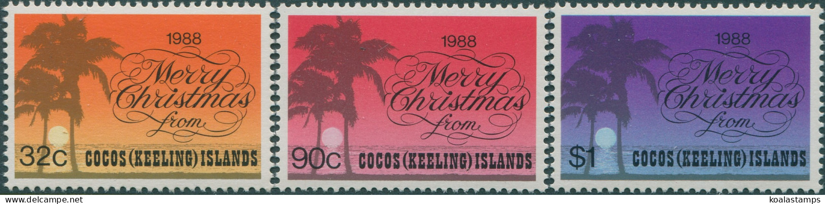 Cocos Islands 1988 SG204-206 Christmas Set MNH - Cocoseilanden