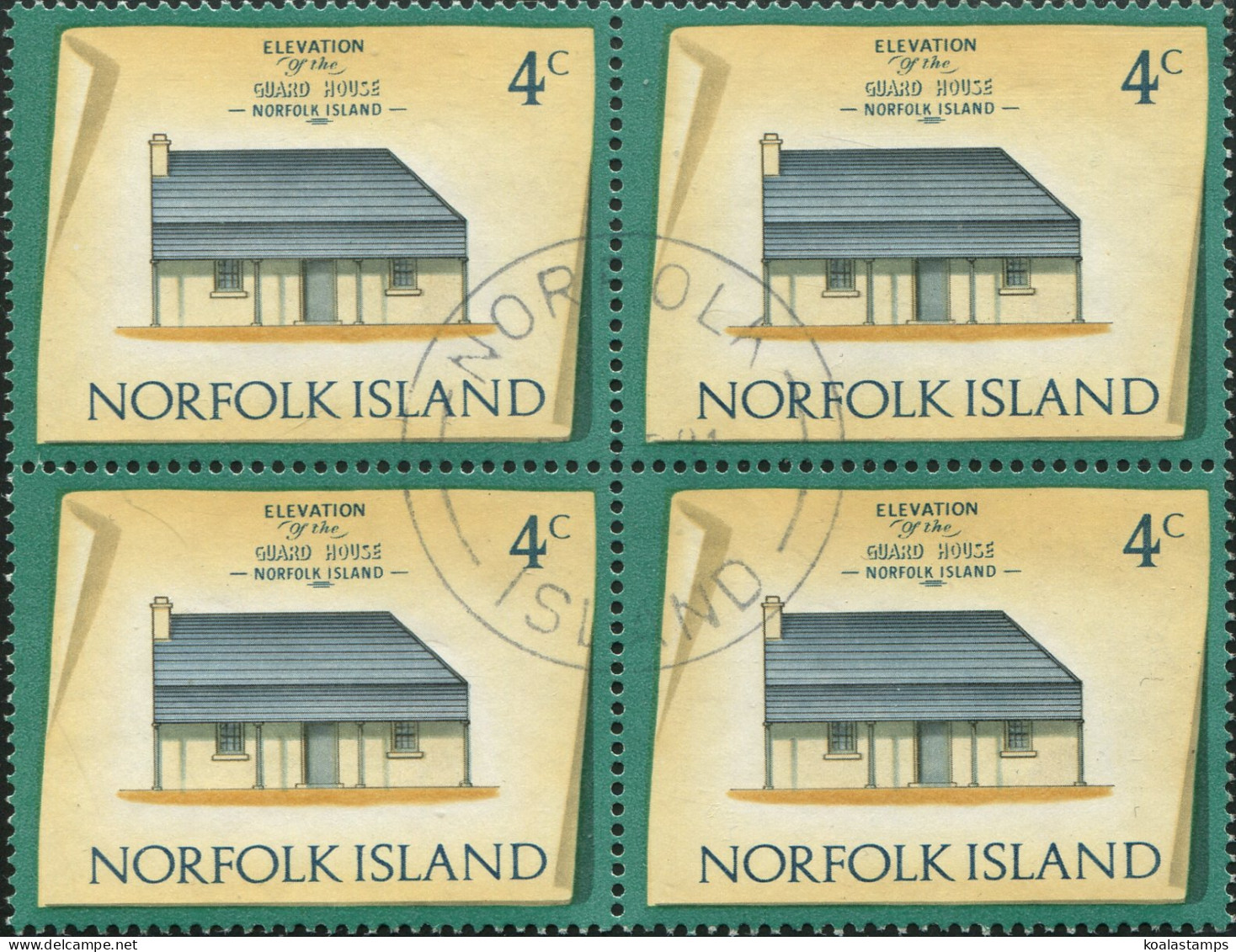 Norfolk Island 1973 SG136 4c Historic Building Block FU - Isla Norfolk