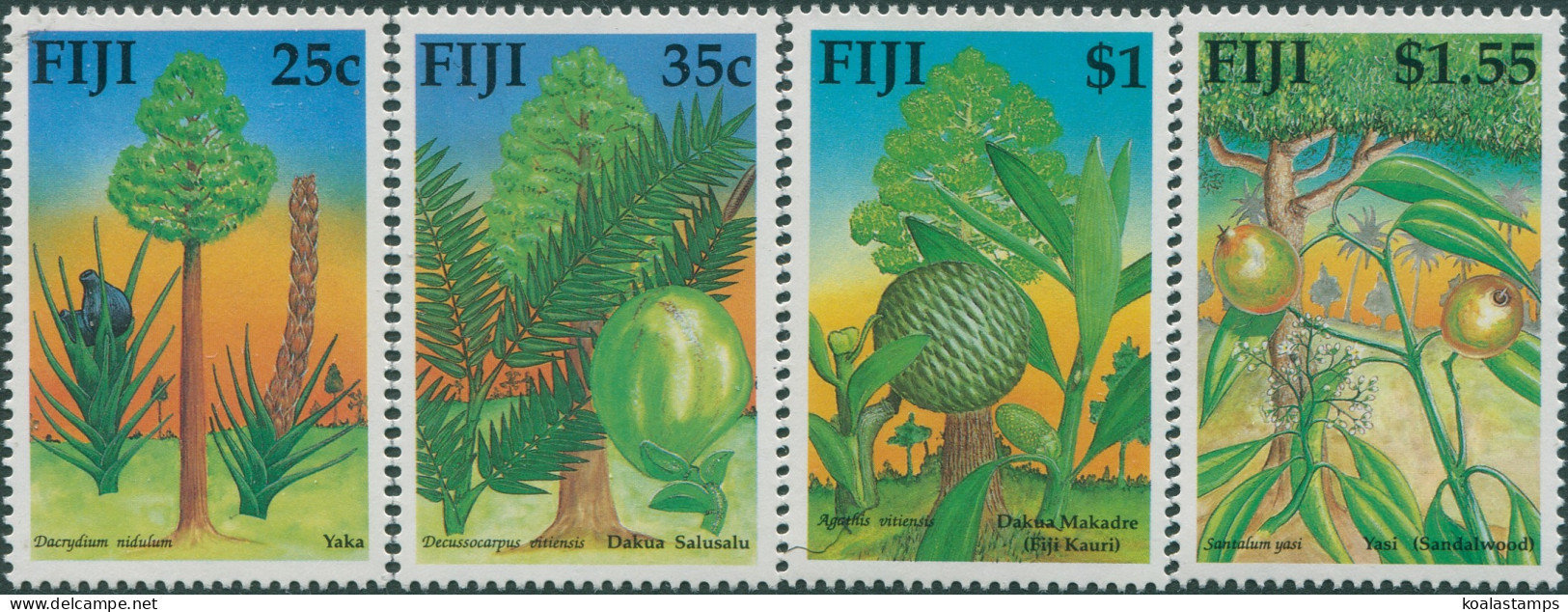 Fiji 1990 SG815-818 Native Timber Trees Set MNH - Fidji (1970-...)