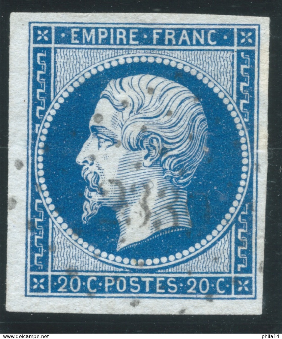 N°14 20c BLEU NAPOLEON TYPE 1 / PC 2339 ORIGNY SAINTE BENOITE - 1853-1860 Napoleon III