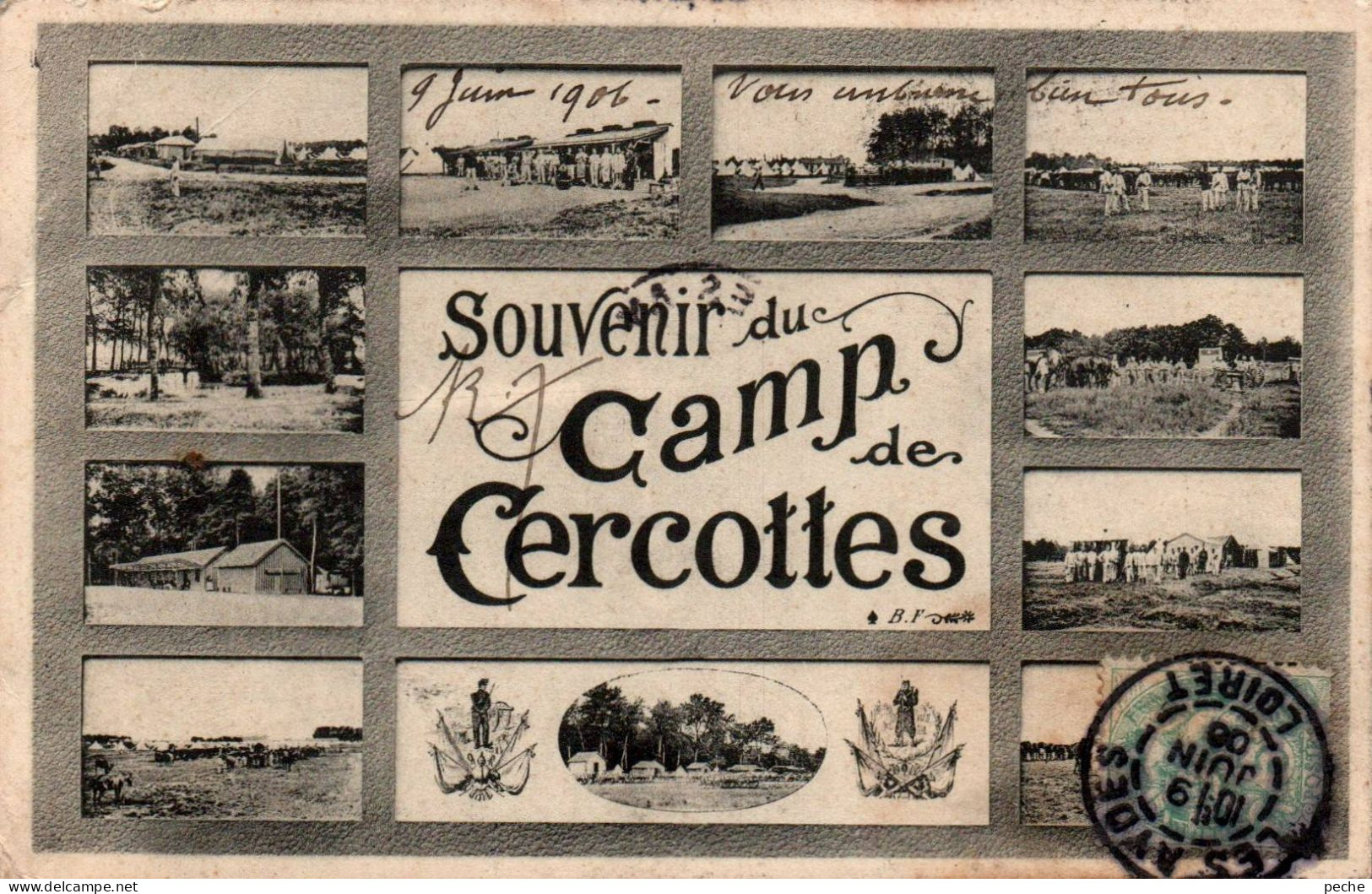 N°2161 W -cpa Souvenir Du Camp De Cercottes -multivues- - Greetings From...