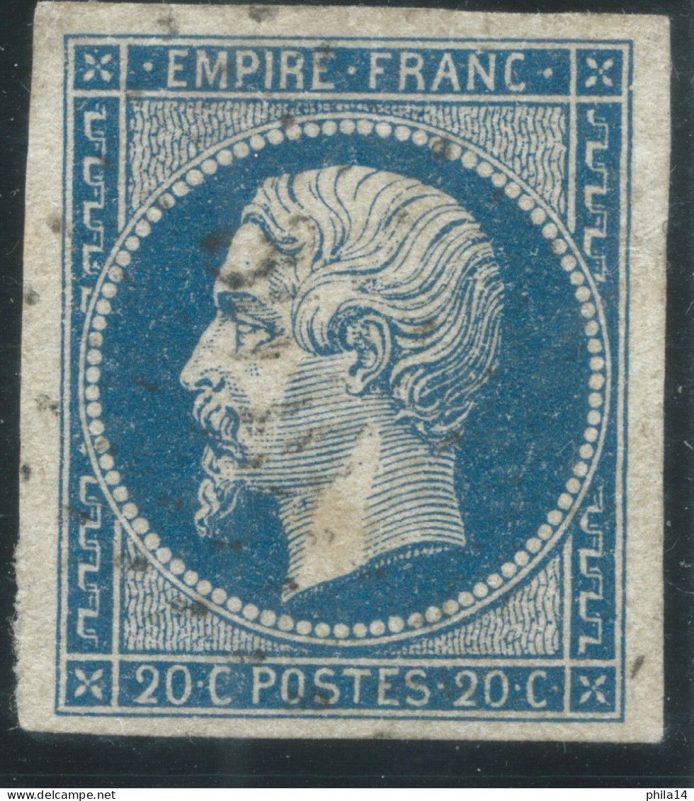 N°14 20c BLEU NAPOLEON TYPE 1 / TB MARGES - 1853-1860 Napoléon III.