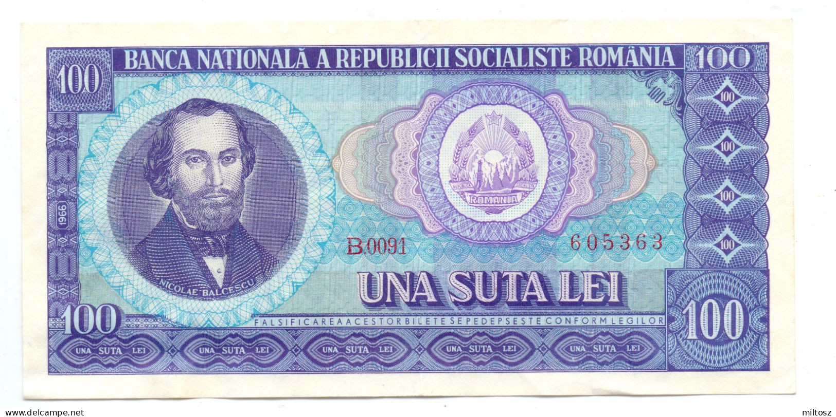 Romania 100 Lei 1966 - Romania
