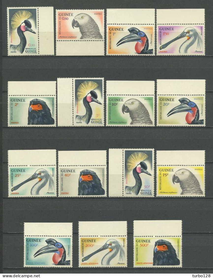 GUINEE 1962 N° 122/133 PA 26/28 ** Neufs MNH Superbes C 32,50 € Faune Oiseaux Birds Aigle Perroquet Grue Animaux - Guinea (1958-...)