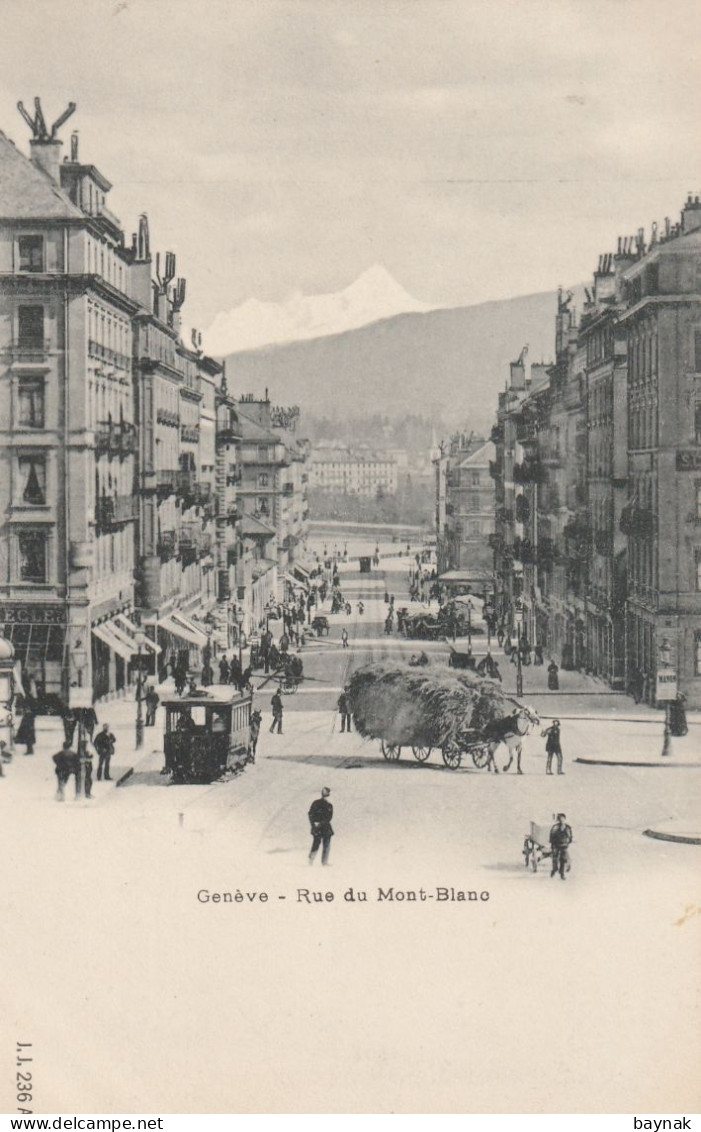 GENEVE163 --   GENEVE   --   RUE DU MONT BLANC  --  TRAMWAY, ATTELAGE, HORSE - Genève