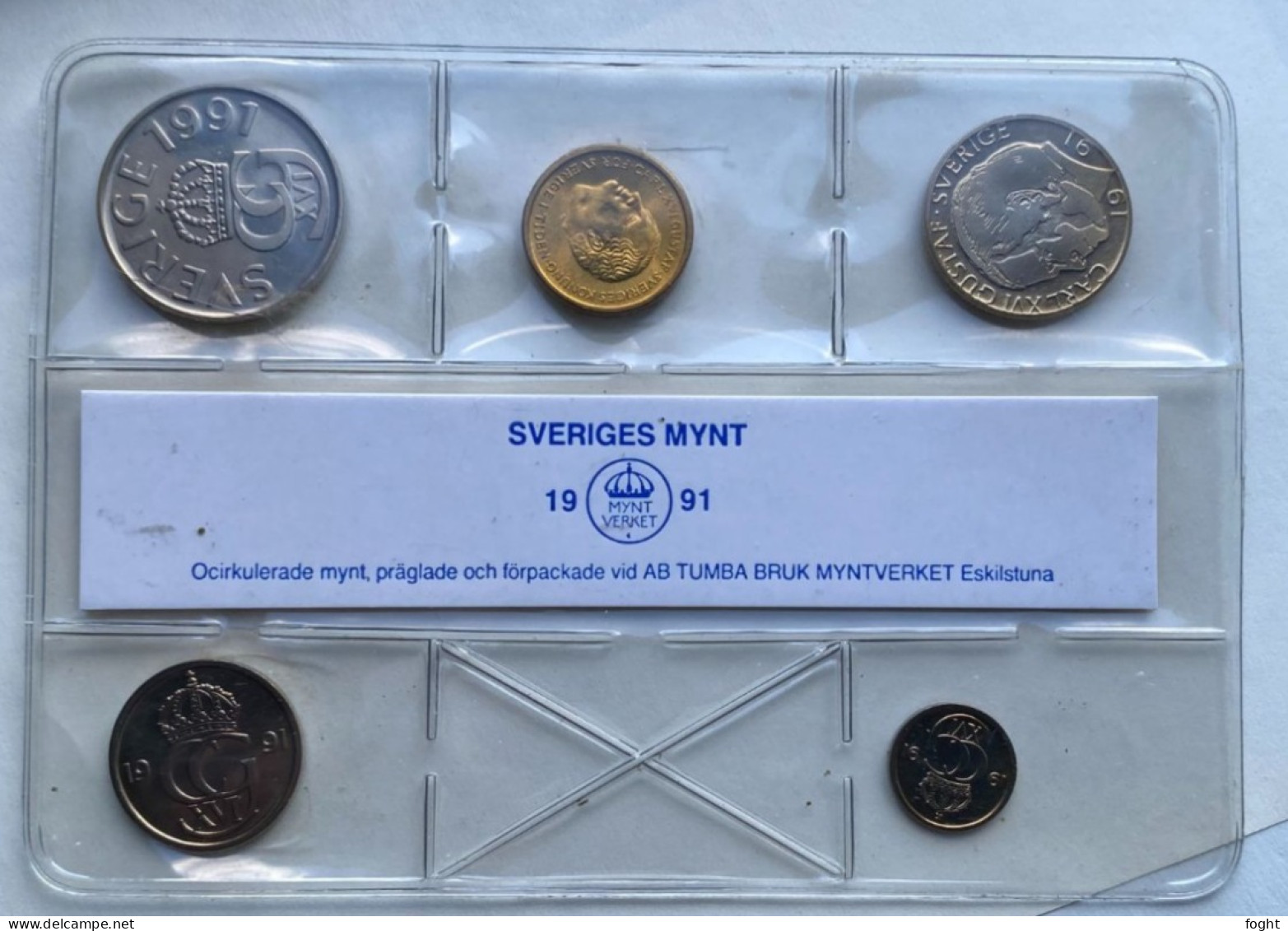 1991(5) Sweden  Mint Set 5 Coins,MS57,7507 - Sweden