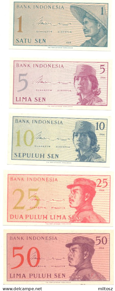 Indonesia 5 Banknotes Set 1964 - Rumänien