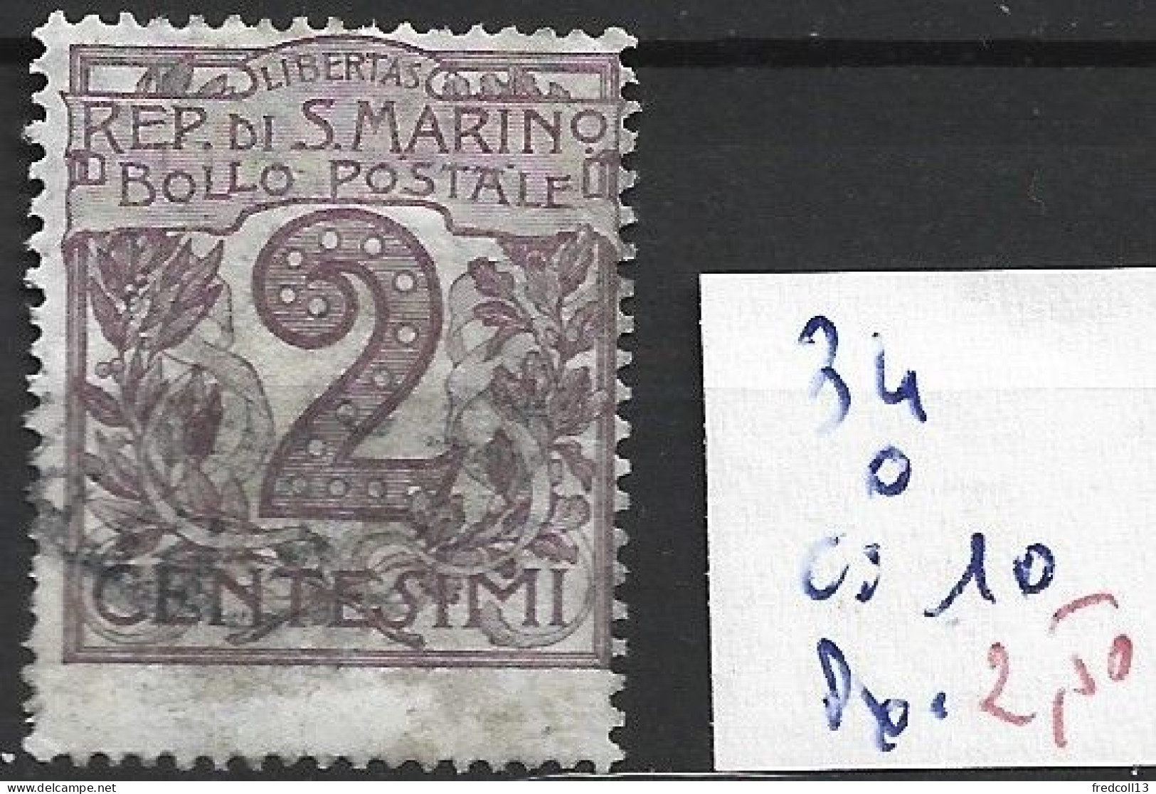 SAINT-MARIN 34 Oblitéré Côte 10 € - Used Stamps