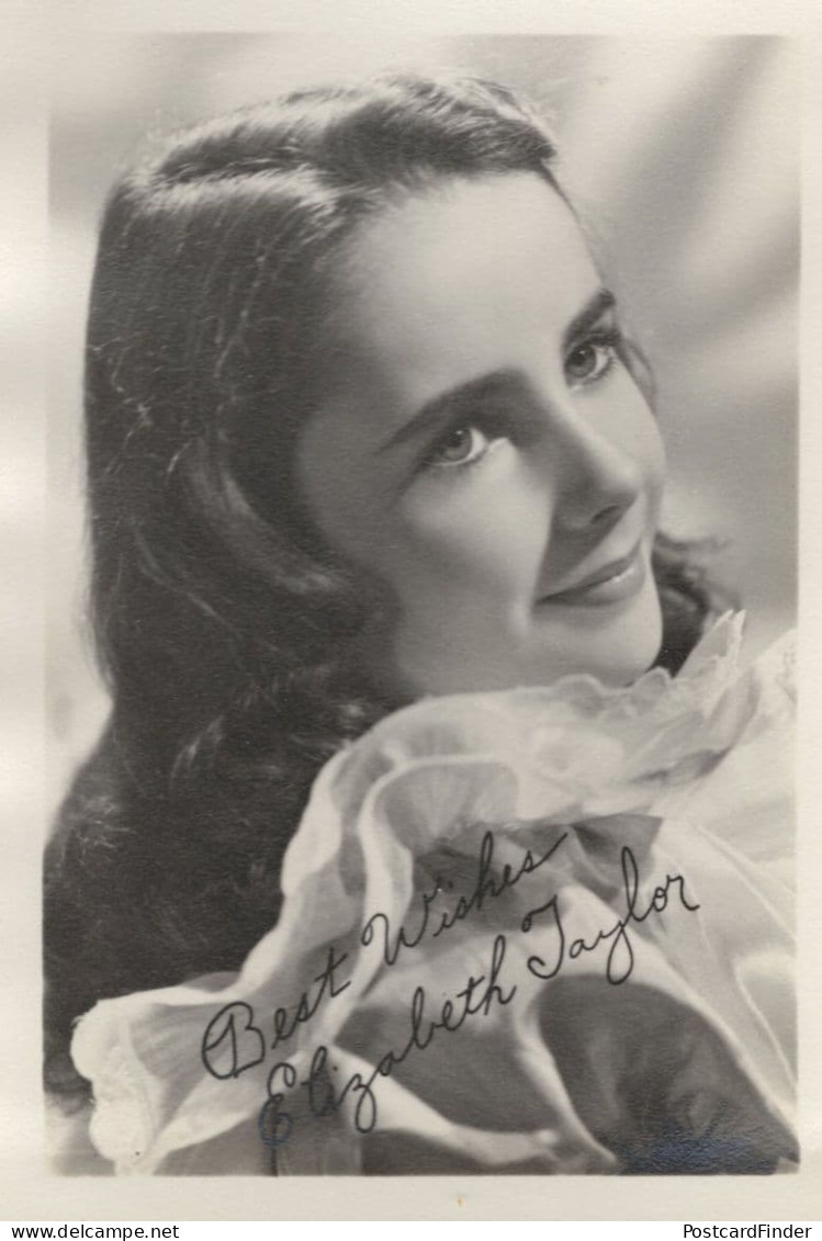 Elizabeth Taylor Vintage Pre Printed Signed Photo - Actores Y Comediantes 