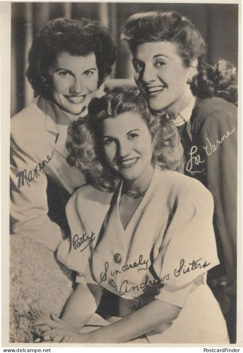 The Andrews Sisters Pre Printed RARE Signed Autograph Photo - Actores Y Comediantes 
