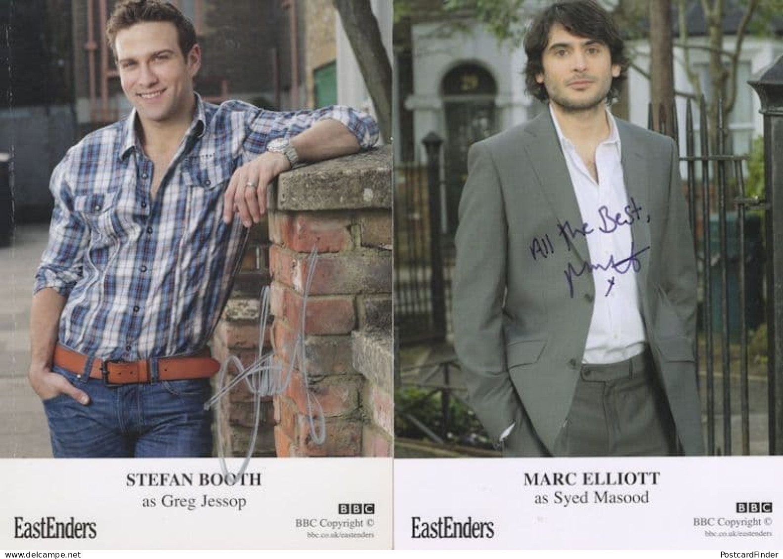 Stefan Booth Marc Elliott 2x Eastenders Hand Signed Cast Card S Please Read - Actores Y Comediantes 