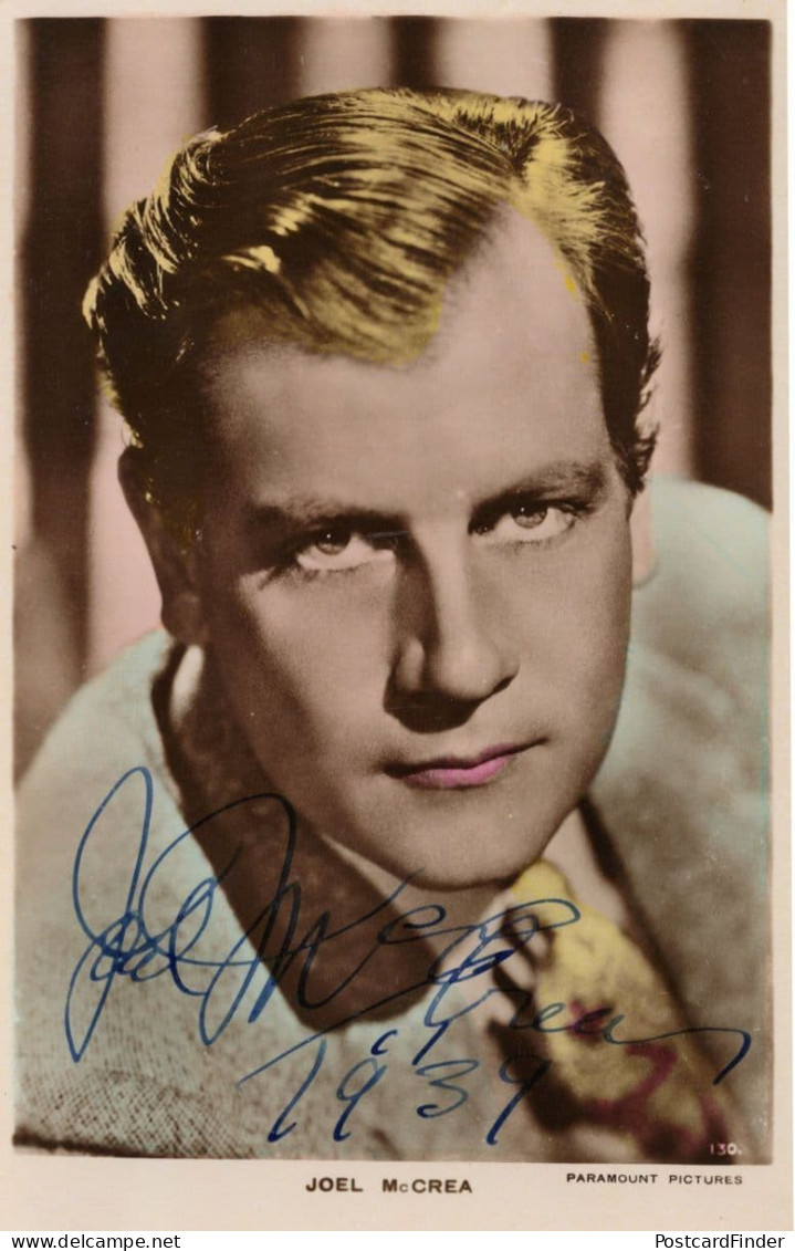 Joel McCrea Western Cowboy Old Actor WW2 Hand Signed Photo - Actors & Comedians