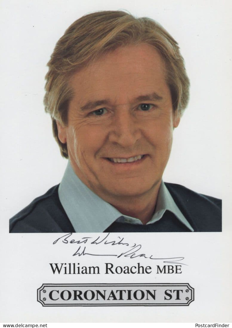 William Roache Hand Signed Coronation Street Cast Card Photo - Acteurs & Comédiens