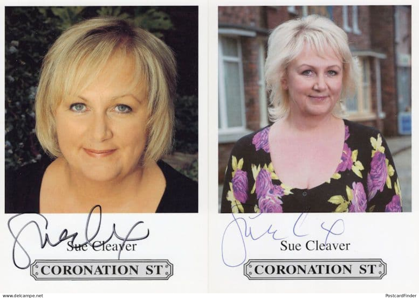 Sue Cleaver Coronation Street 2x Hand Signed Cast Card Photo S - Attori E Comici 