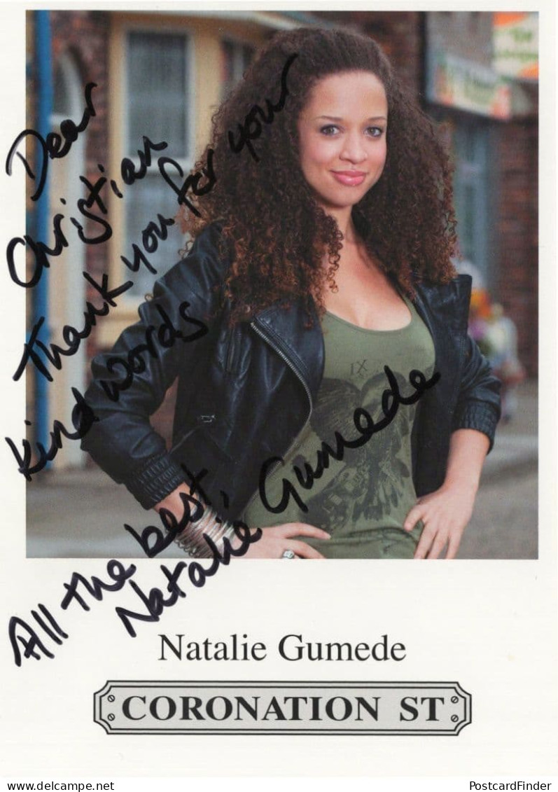 Natalie Gumede ITV Coronation Street Hand Signed Cast Card Photo - Acteurs & Comédiens