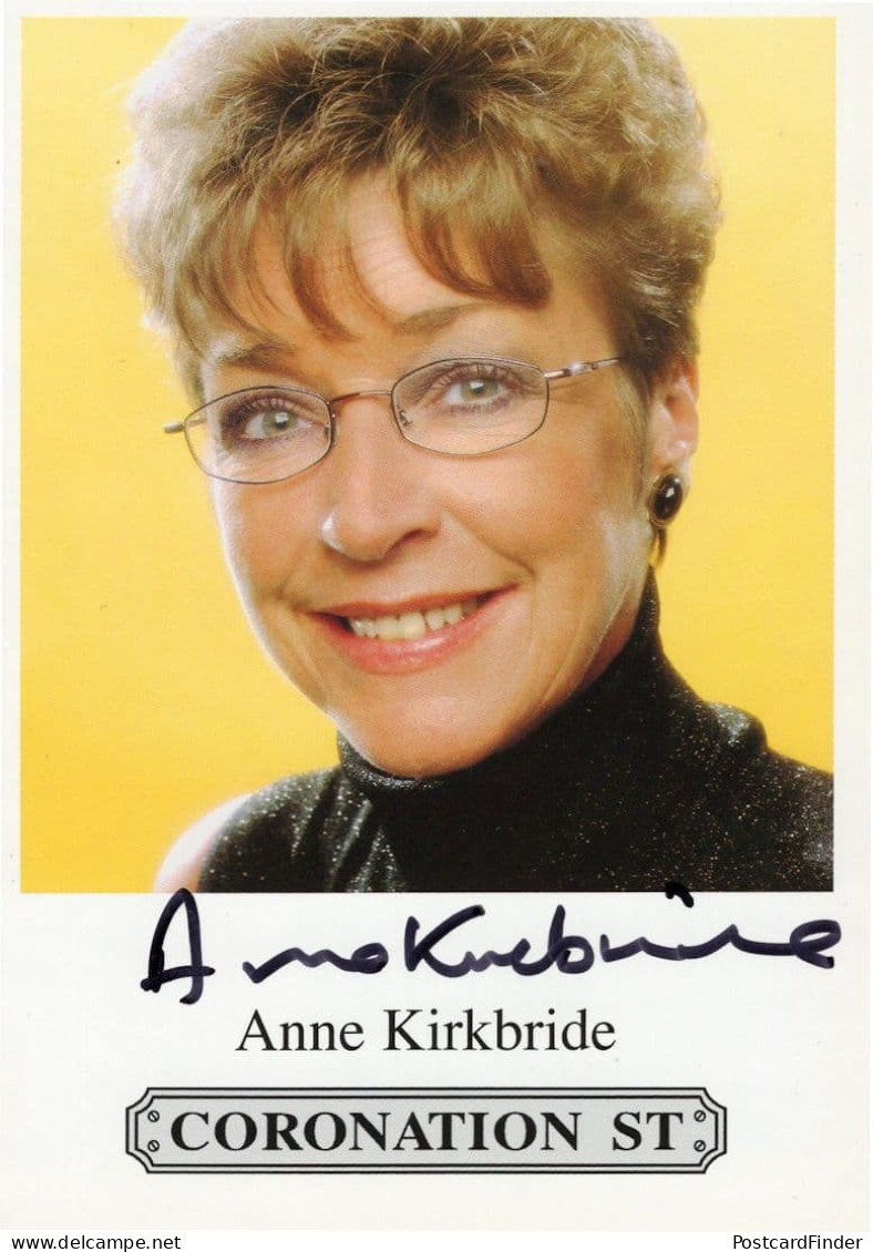 Anne Kirkbride Coronation Street Hand Signed Cast Card Photo - Acteurs & Comédiens