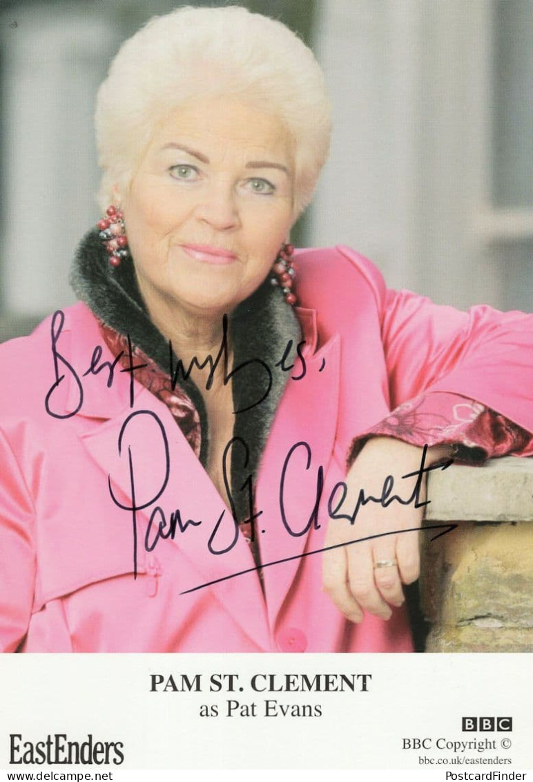 Pam St Clement Evans Butcher Eastenders Hand Signed Cast Card - Actores Y Comediantes 