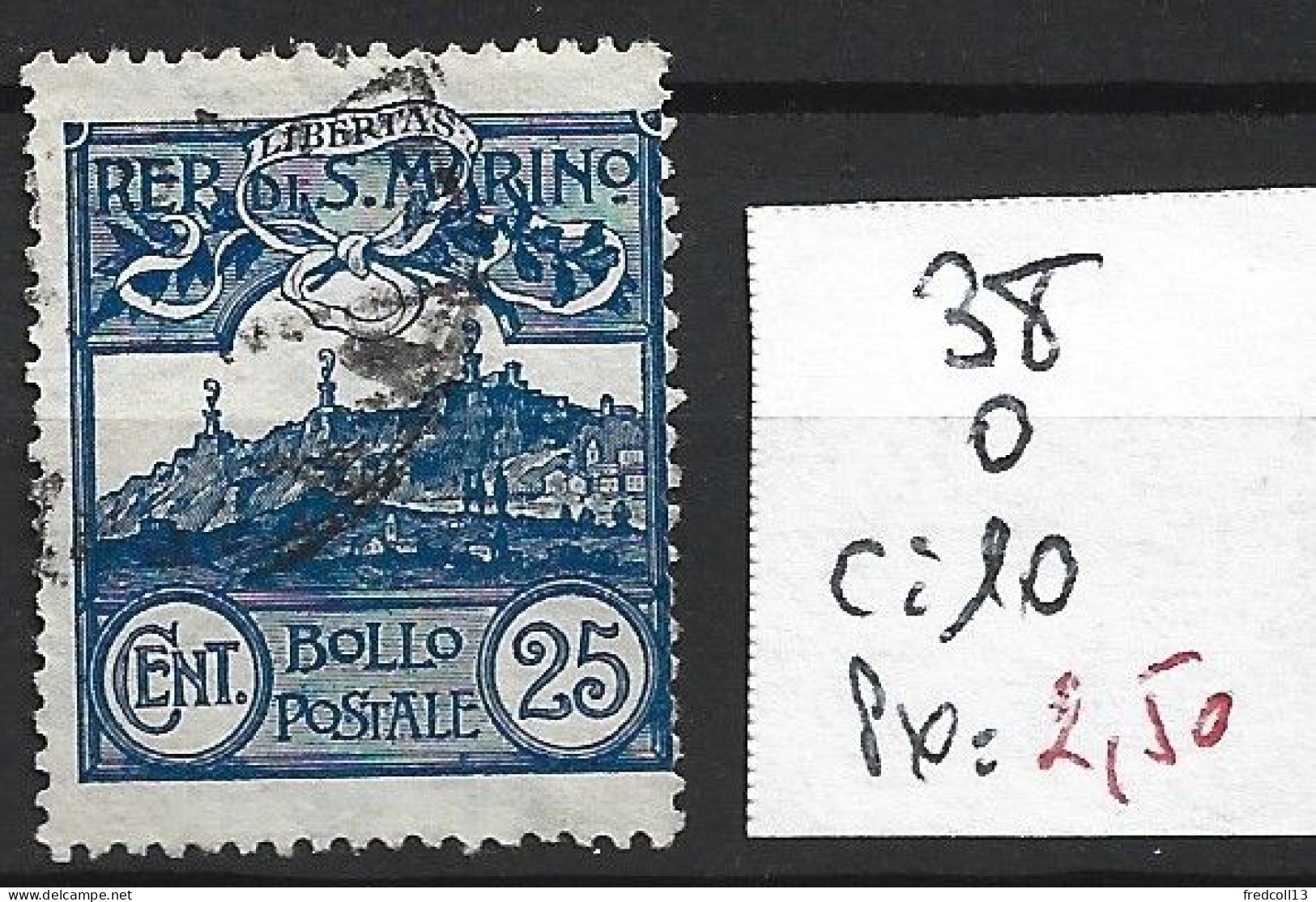SAINT-MARIN 38 Oblitéré Côte 10 € - Used Stamps